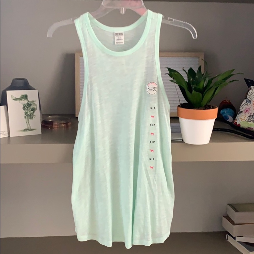 PINK teal workout tank top